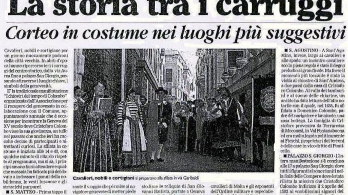 IL SECOLO XIX ottobre 2001