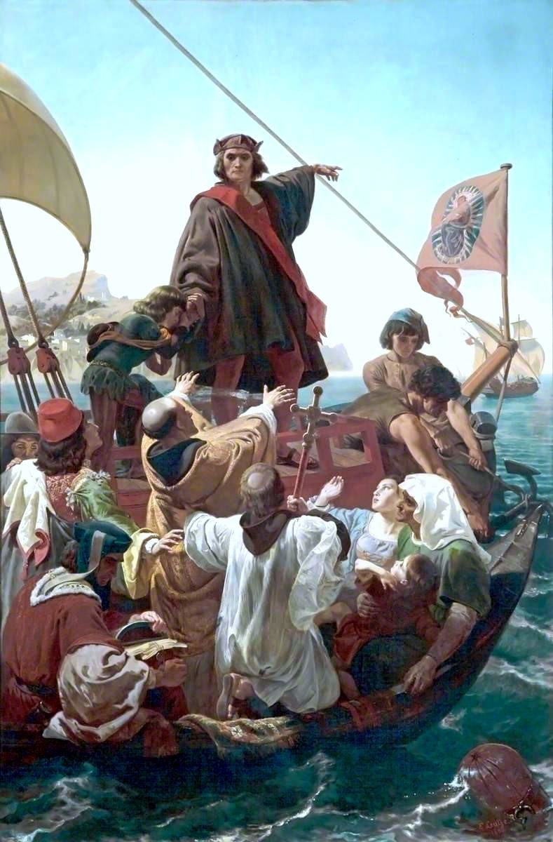 Leutze, Emanuel Gottlieb, 1816-1868; The Departure of Columbus from Palos, Spain, in 1492